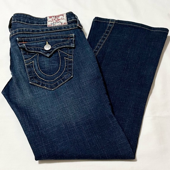 Women’s True Religion Joey Big T Twist Flare Dark Stretch Denim Jeans - 30 - Picture 13 of 16